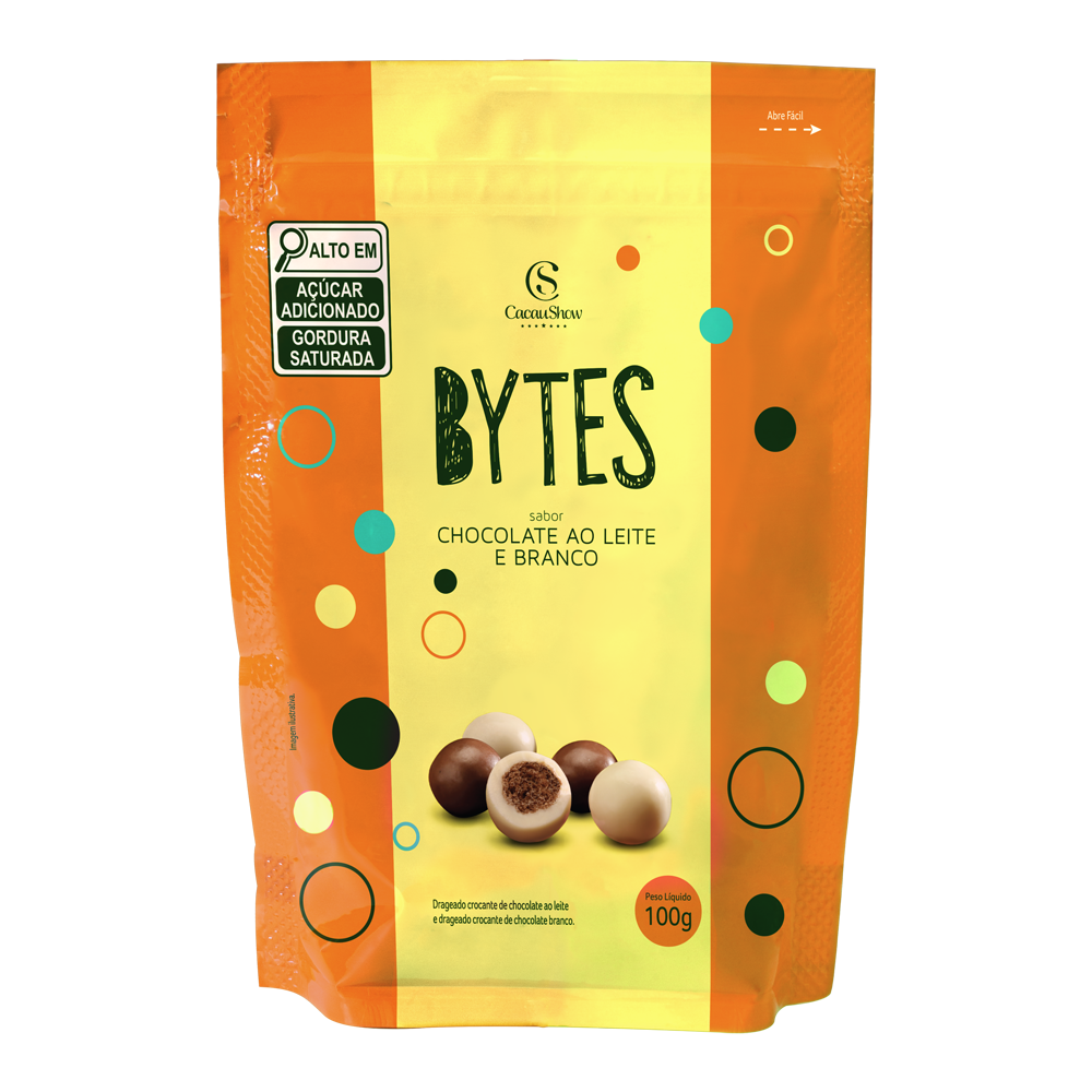 Drageado Bytes ao Leite e Branco 100g